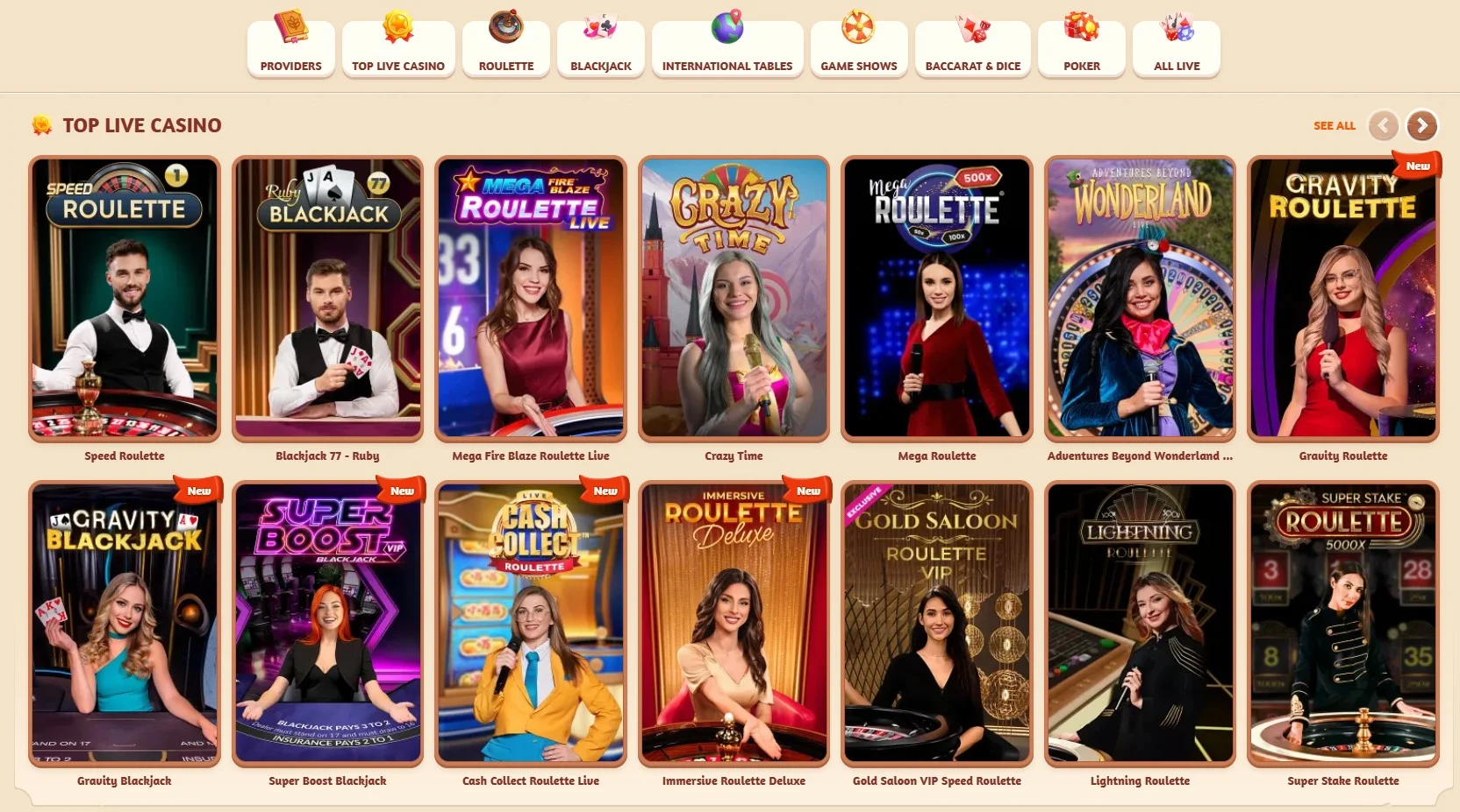 BillyBets Live Casino